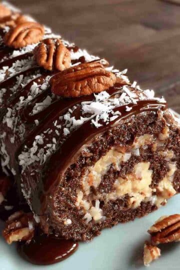 German Chocolate Cake Roll