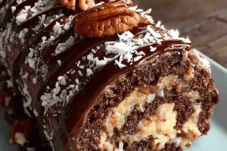 German Chocolate Cake Roll