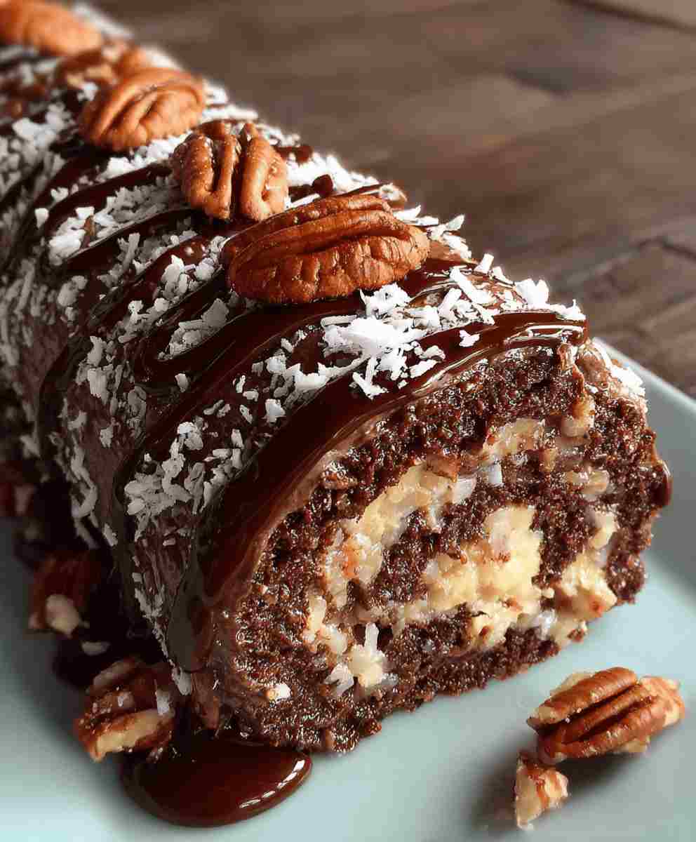 German Chocolate Cake Roll