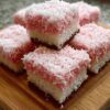 Pink Coconut Snowball Cake Bars