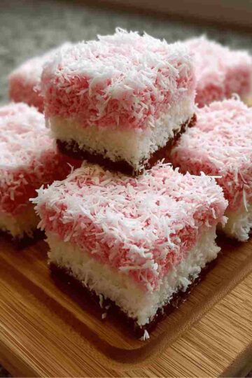 Pink Coconut Snowball Cake Bars