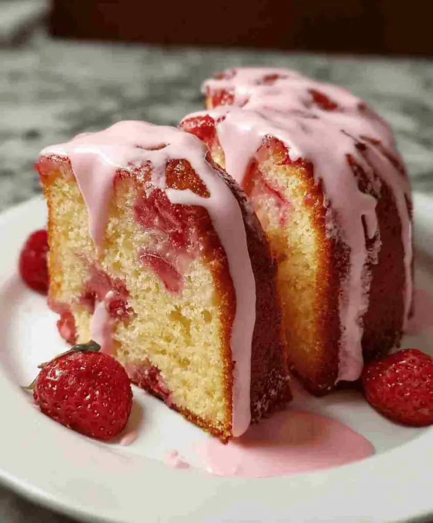 Strawberry Milkshake Pound Cake