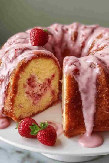Strawberry Milkshake Pound Cake