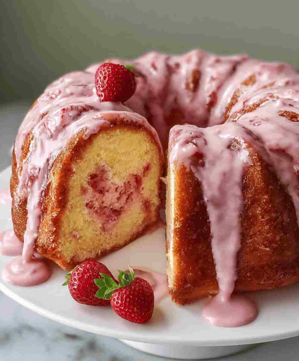 Strawberry Milkshake Pound Cake