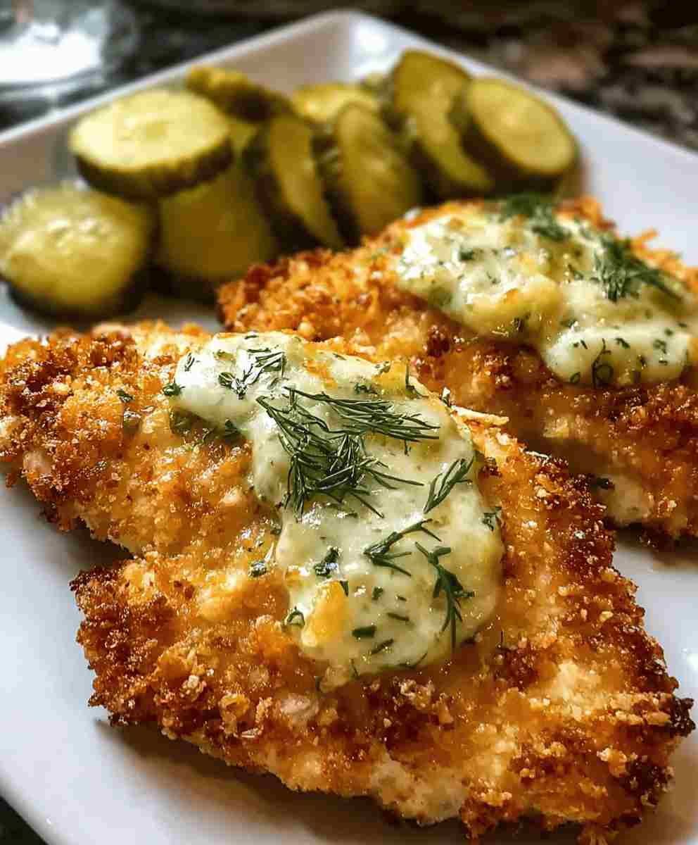 Crispy Dill Pickle Parmesan Chicken