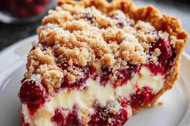Cranberry Cream Cheese Crumb Pie