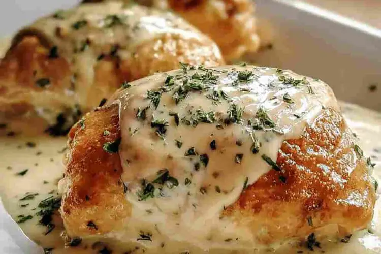 Chicken Pillows with Creamy Parmesan Sauce