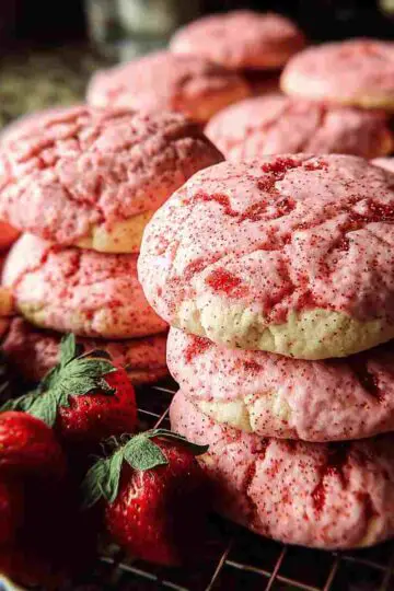 Double Strawberry Sugar Cookies