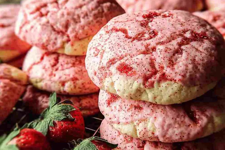 Double Strawberry Sugar Cookies