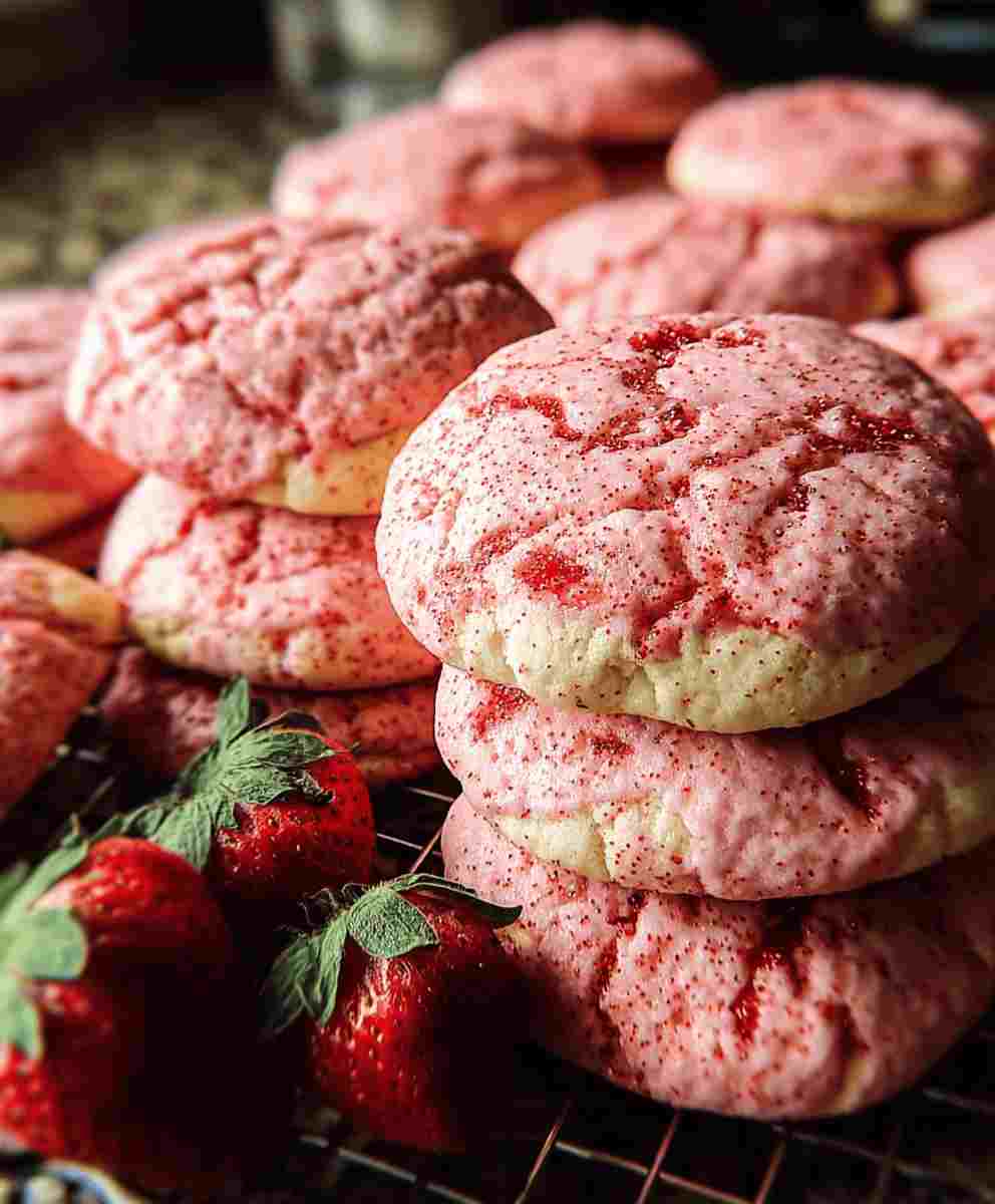 Double Strawberry Sugar Cookies