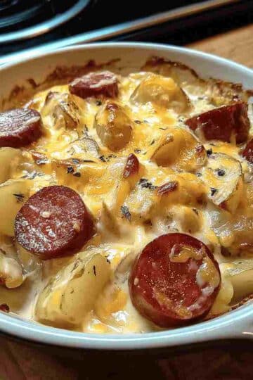 Cheesy Ranch Potatoes and Smoked Sausage