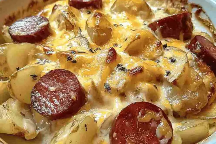 Cheesy Ranch Potatoes and Smoked Sausage