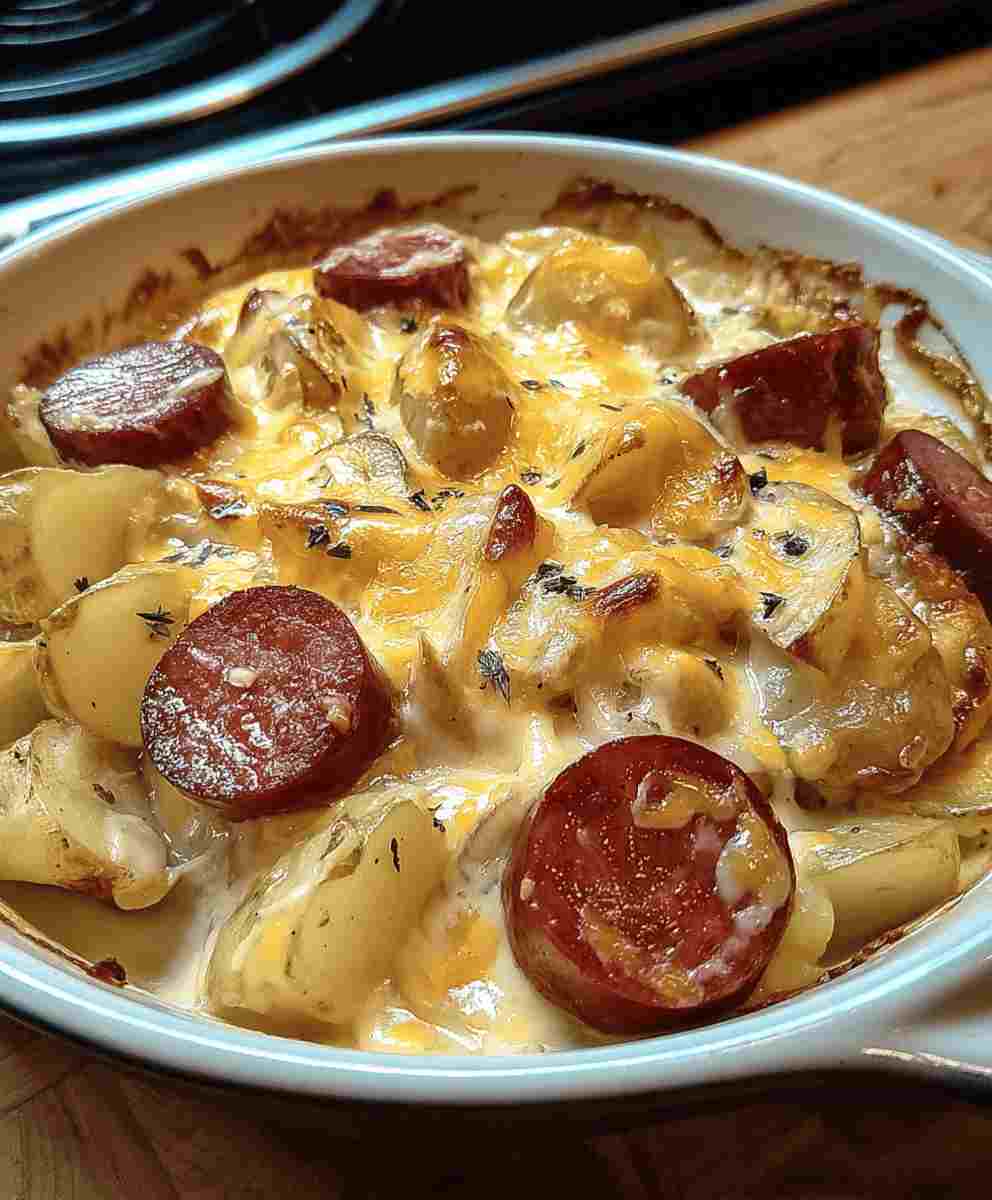 Cheesy Ranch Potatoes and Smoked Sausage