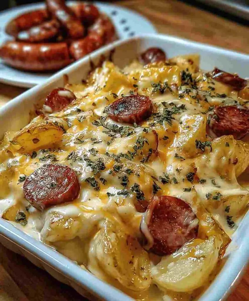 Cheesy Ranch Potatoes and Smoked Sausage