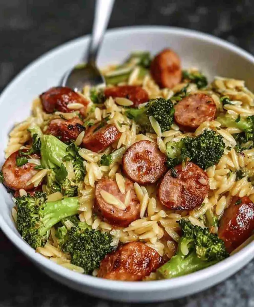 Chicken Sausage and Broccoli Orzo