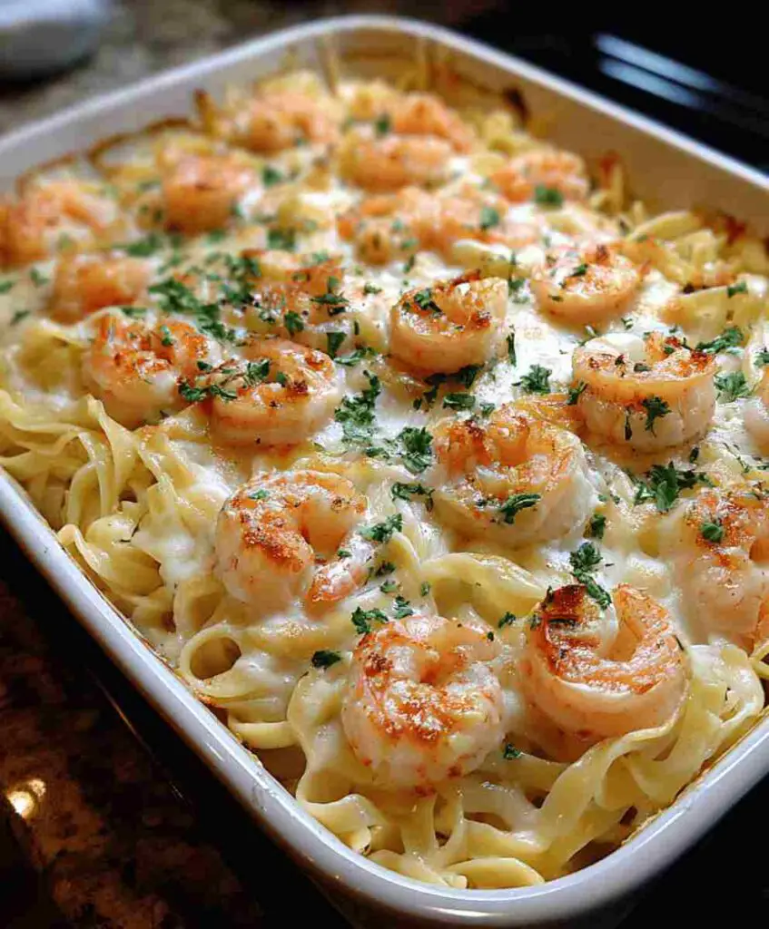 Easy Shrimp Scampi Pasta Bake