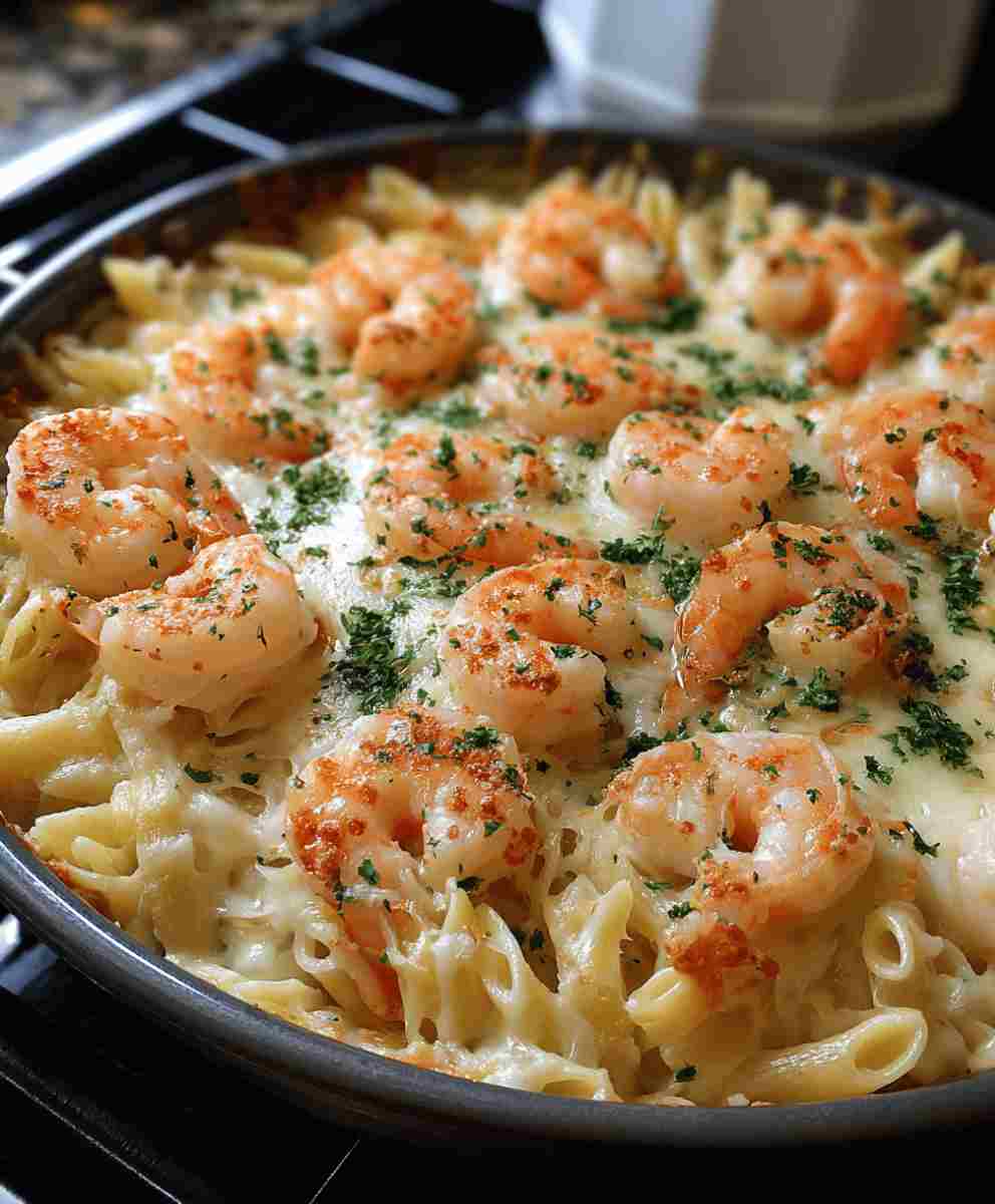 Easy Shrimp Scampi Pasta Bake