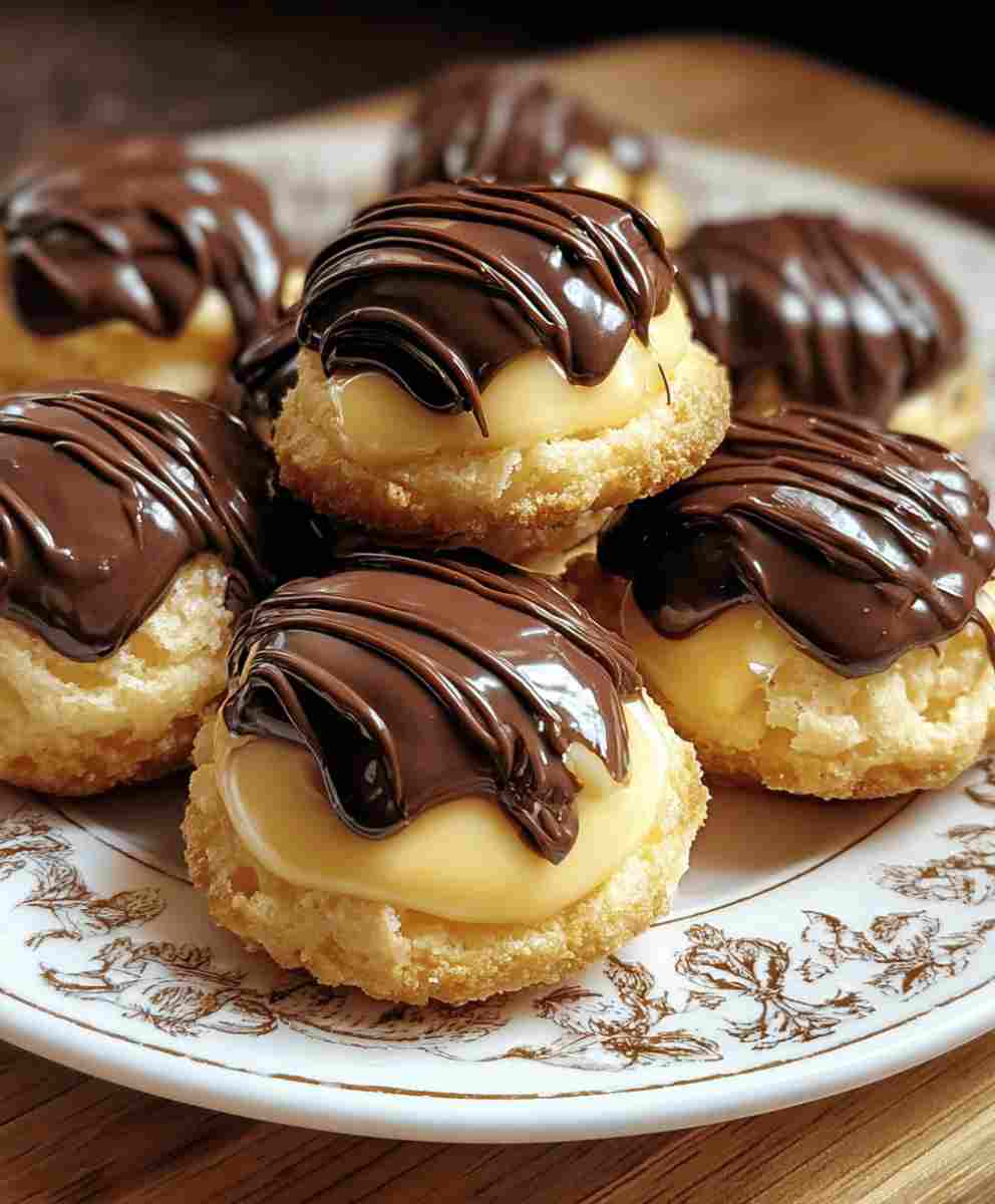 Boston Cream Pie Cookie Bites