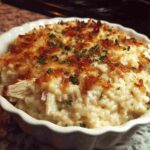 Dump and Bake Chicken Alfredo Rice Casserole