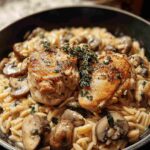 One Pot Chicken and Mushroom Orzo