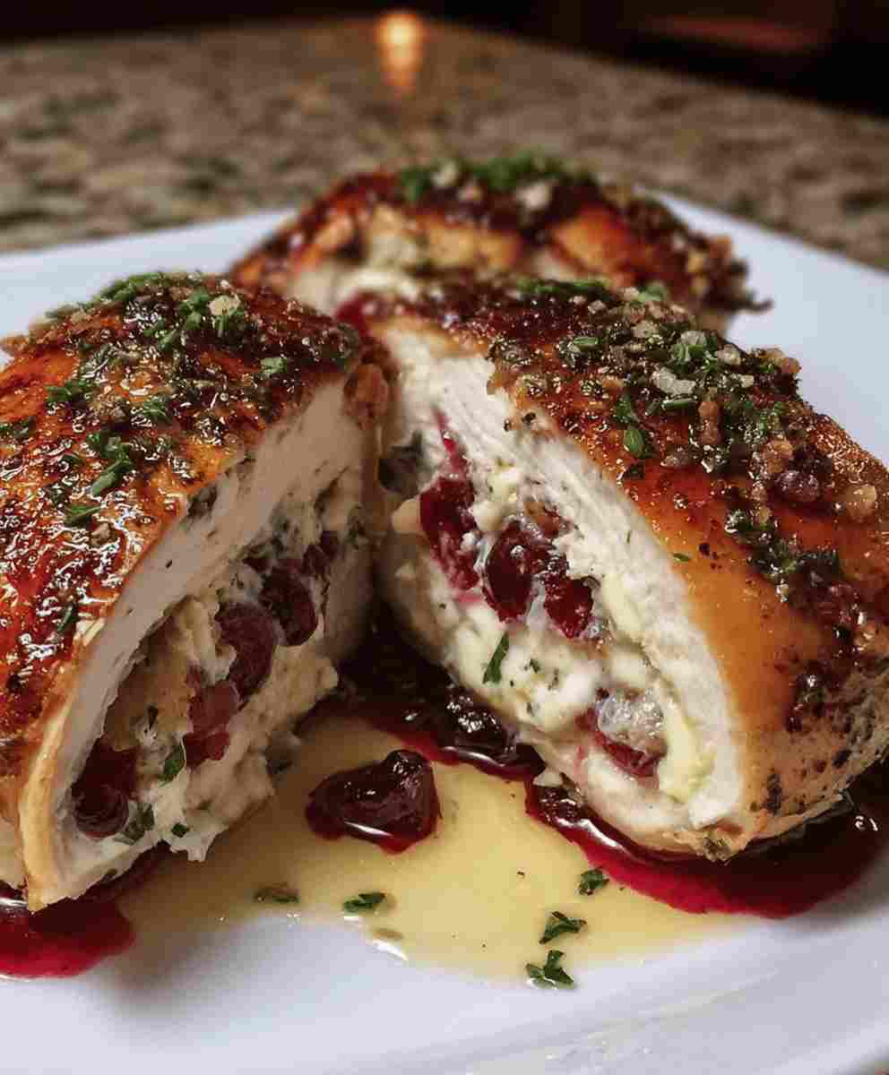 Cranberry Brie Stuffed Chicken