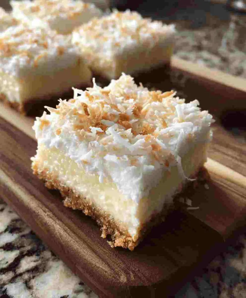 Skinny Coconut Cheesecake Bars