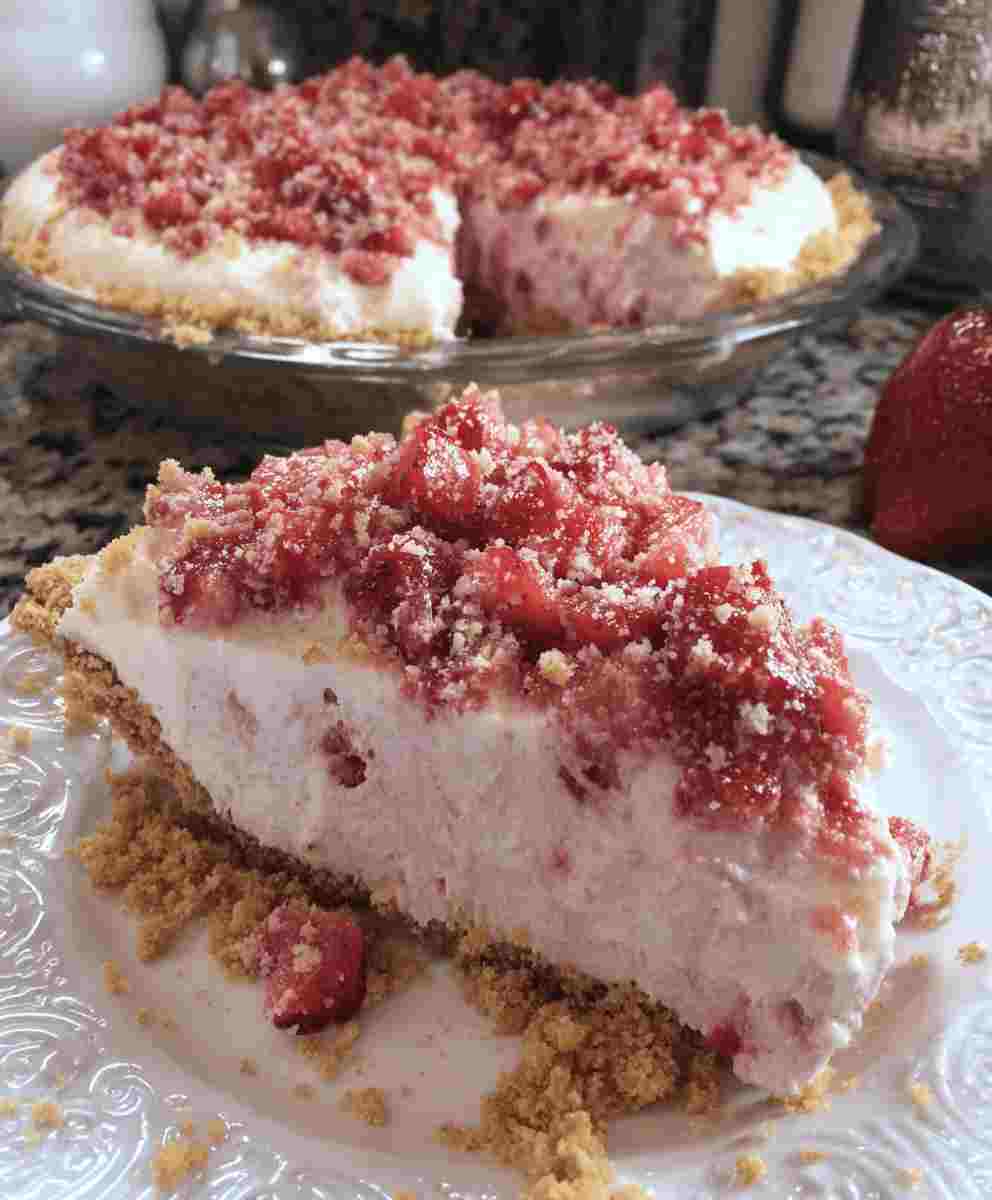 Strawberry Shortcake Freezer Pie