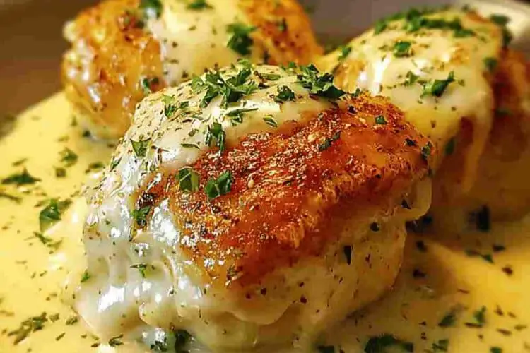 Chicken Pillows with Creamy Parmesan Sauce