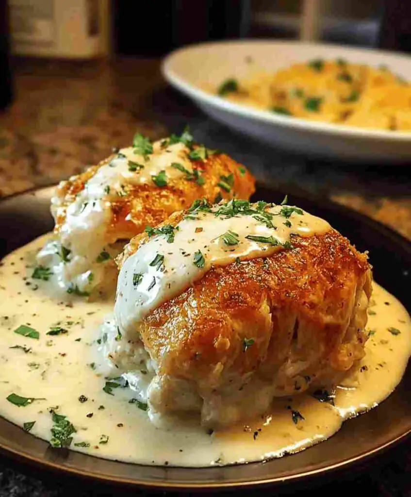 Chicken Pillows with Creamy Parmesan Sauce