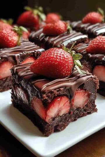 Chocolate Covered Strawberry Brownies