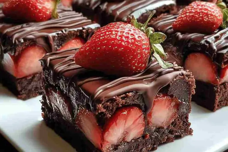 Chocolate Covered Strawberry Brownies