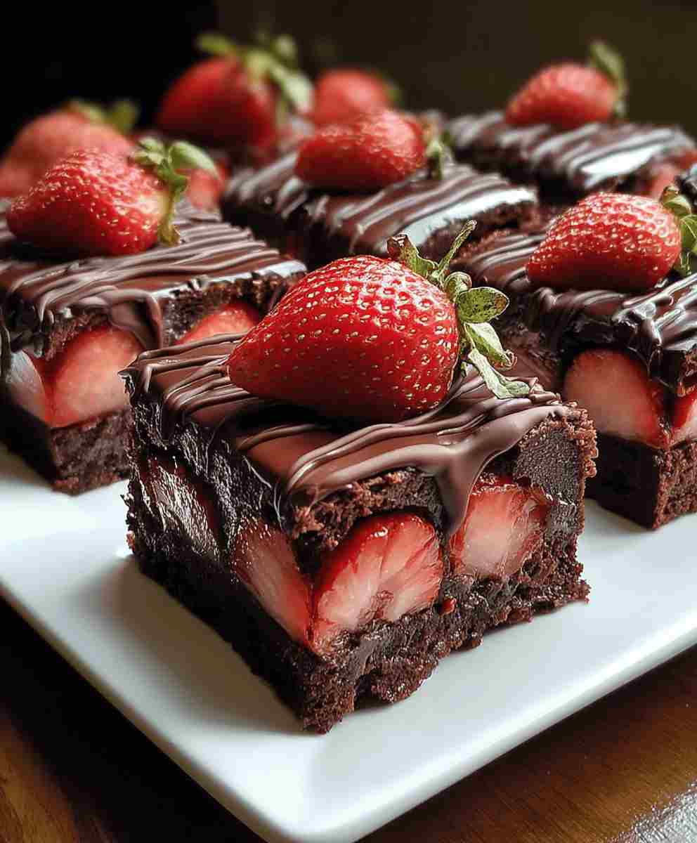Chocolate Covered Strawberry Brownies