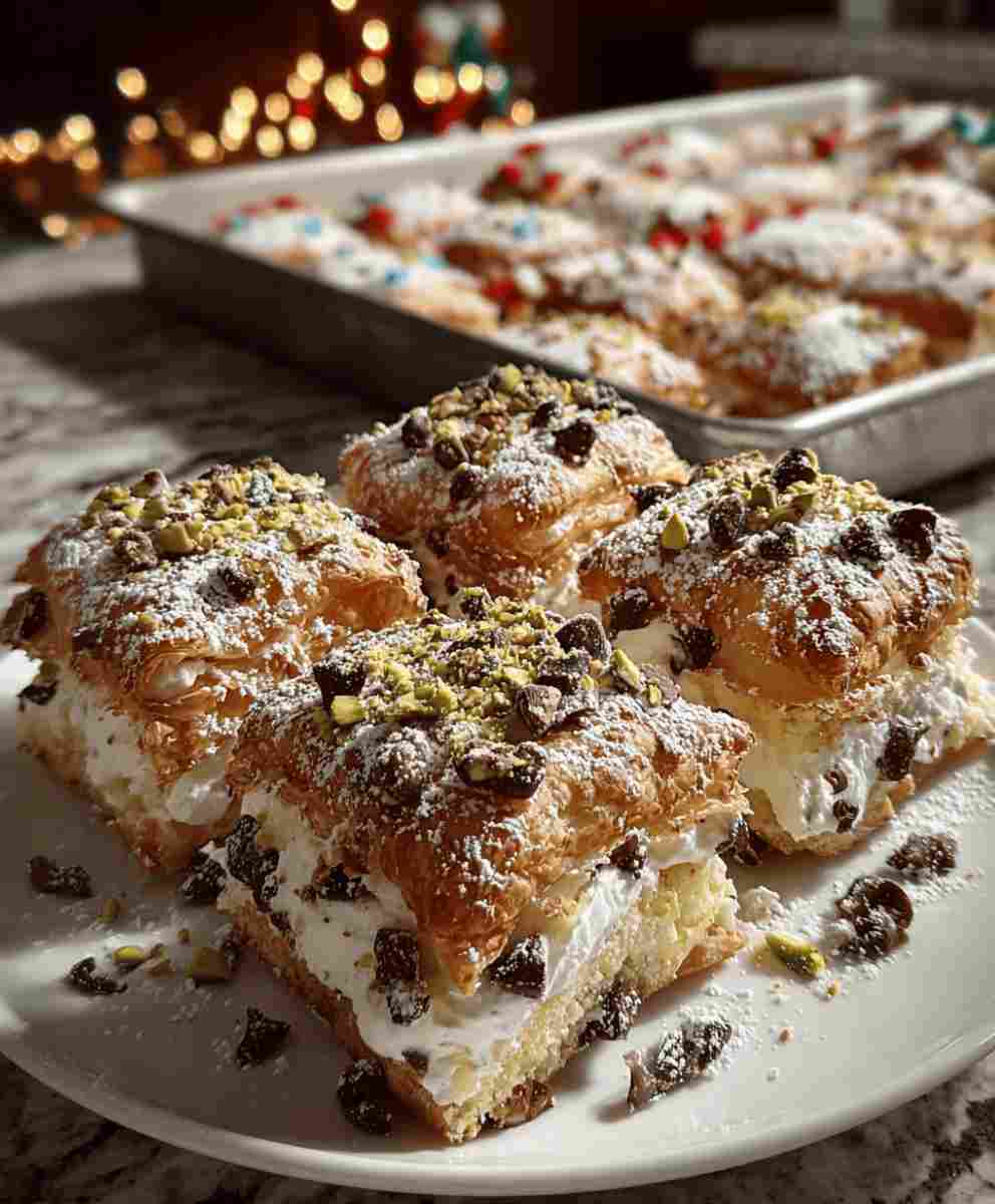 Christmas Cannoli Squares