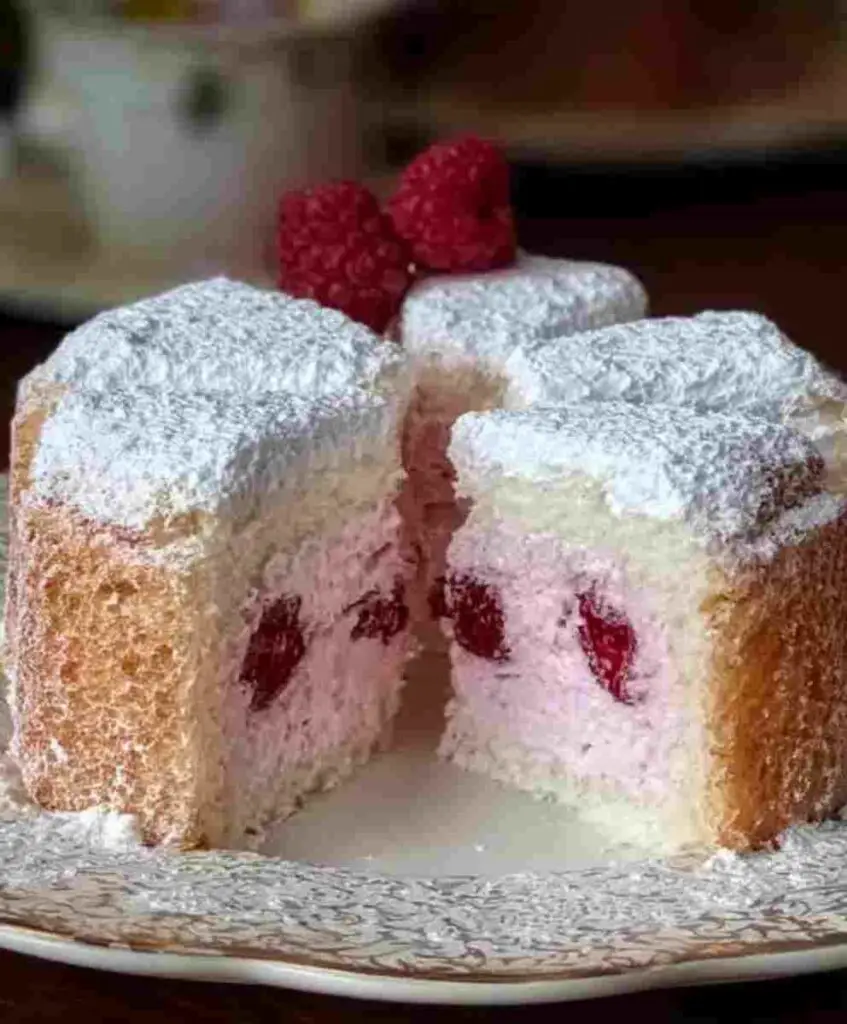 Easy Raspberry Angel Food Cake