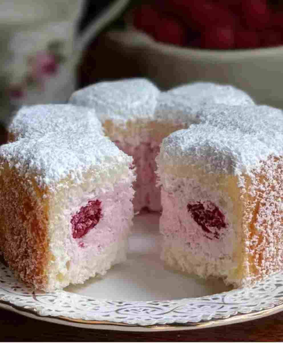 Easy Raspberry Angel Food Cake