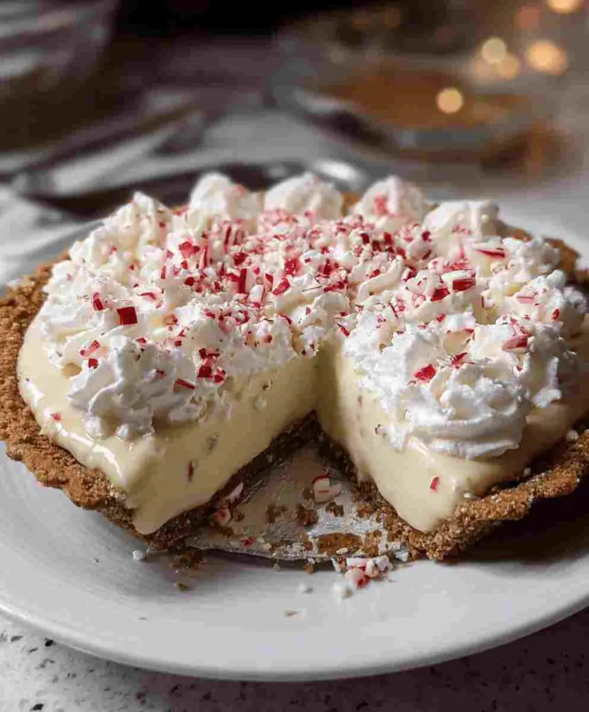 White Chocolate Peppermint Cream Pie
