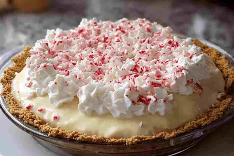 White Chocolate Peppermint Cream Pie
