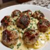 Garlic Butter Meatballs with Creamy Parmesan
