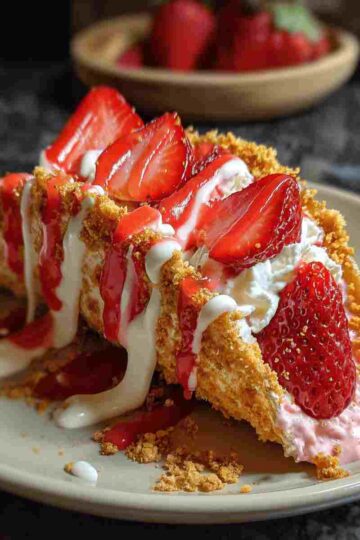 Strawberry Crunch Cheesecake Tacos