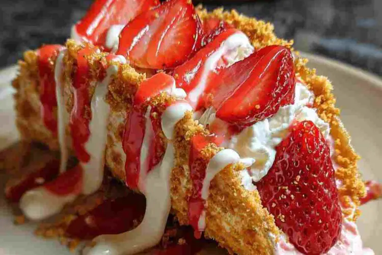 Strawberry Crunch Cheesecake Tacos