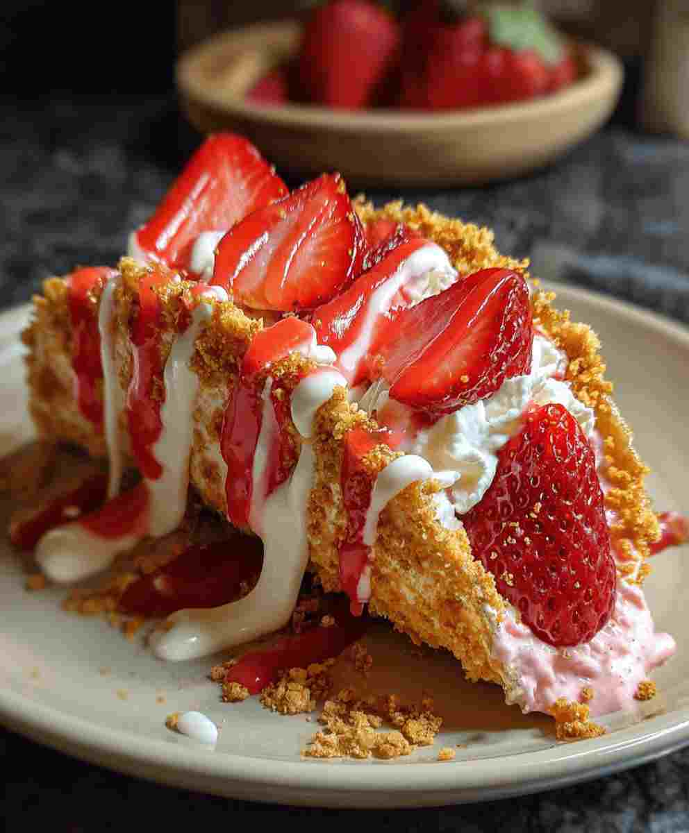 Strawberry Crunch Cheesecake Tacos