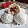 Raspberry Almond Snowball Cookies