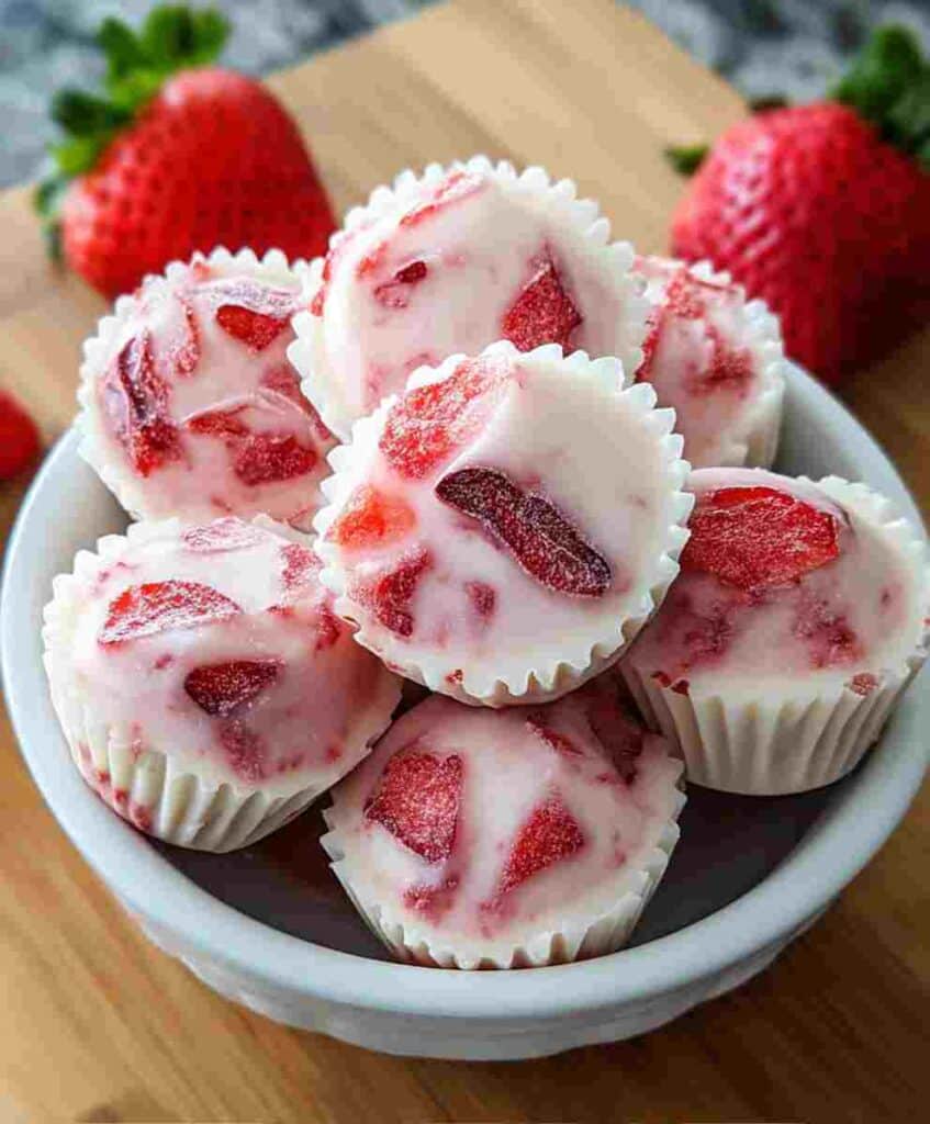 Strawberry Greek Yogurt Bites