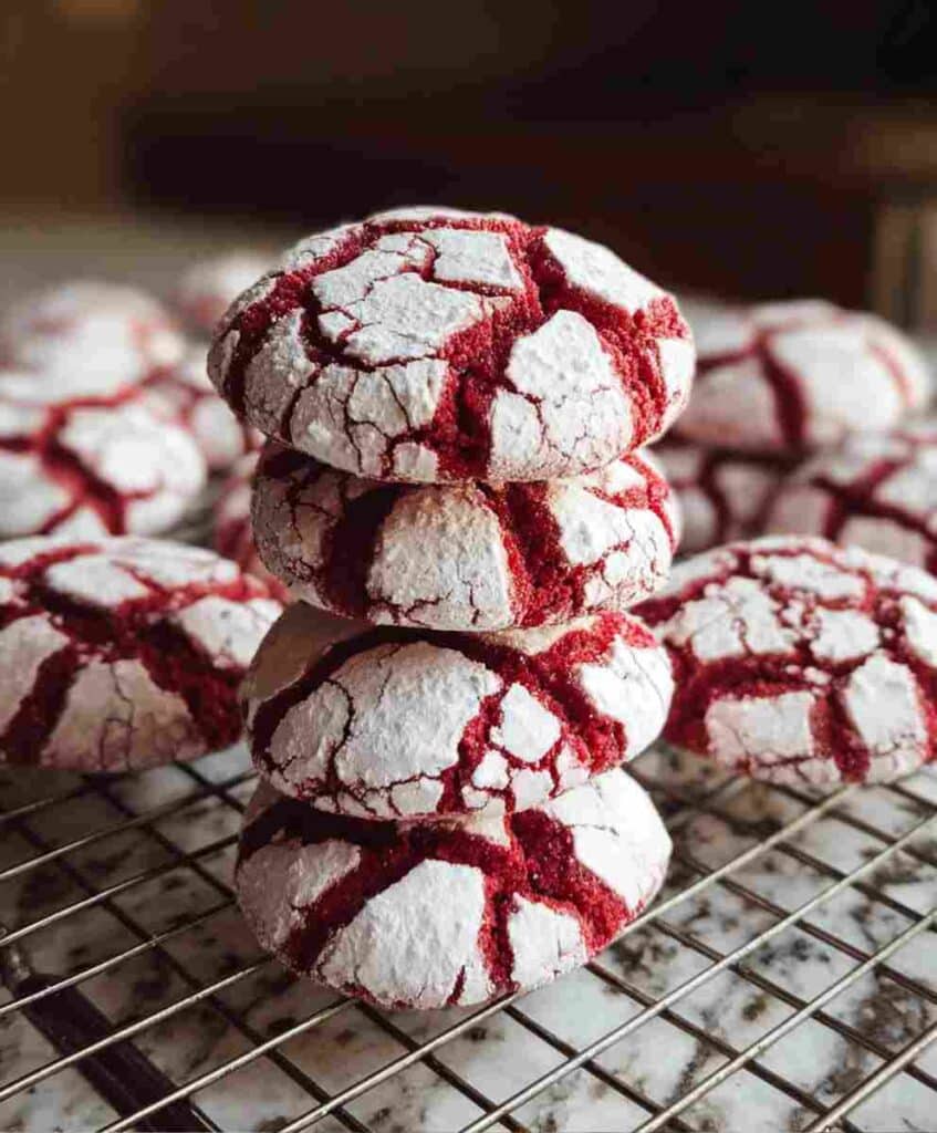Easy Red Velvet Crinkle Cookies