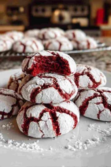 Easy Red Velvet Crinkle Cookies