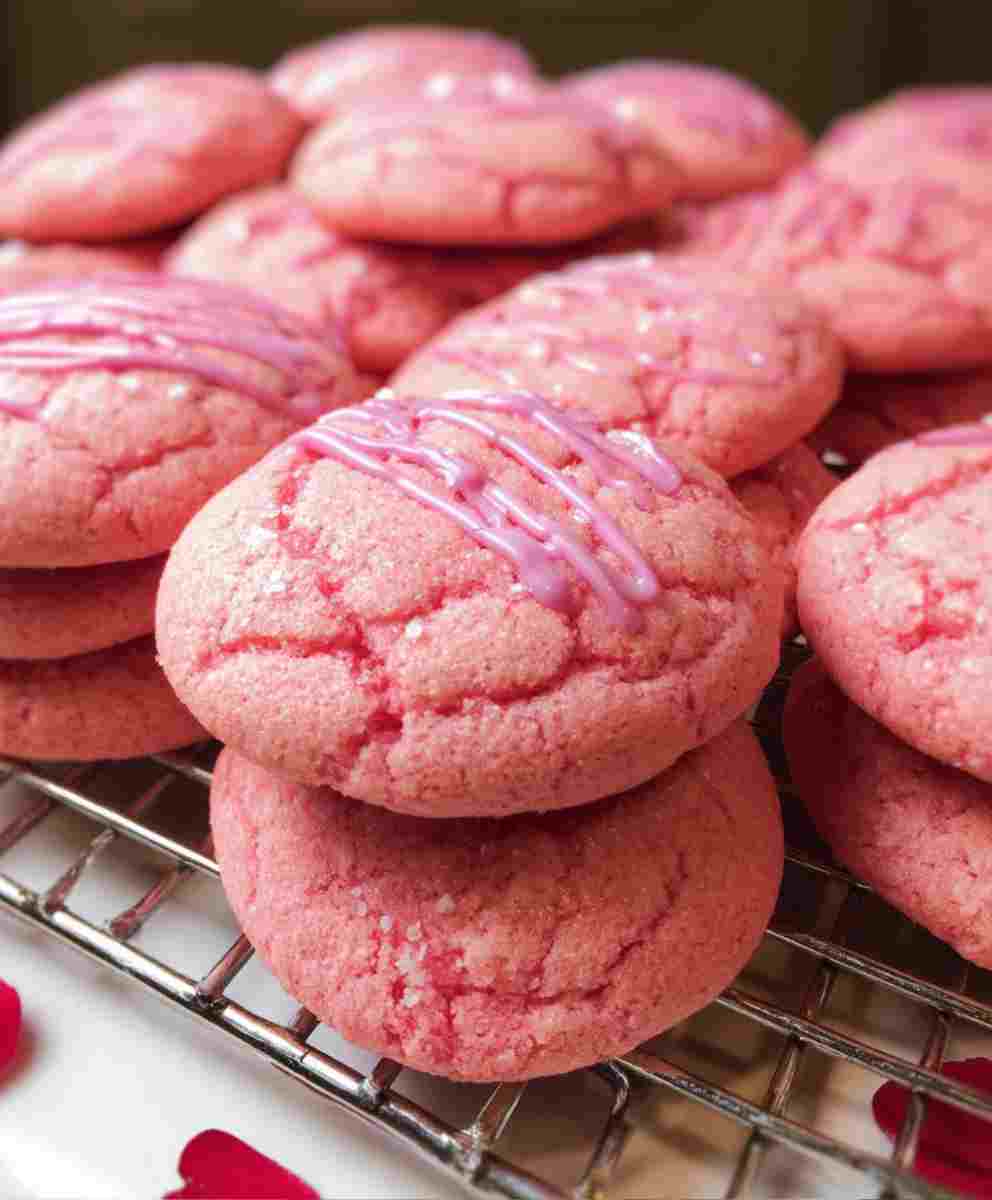 Easy Pink Velvet Cookies