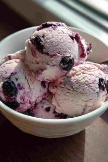Blueberry Cottage Cheese Ice Cream