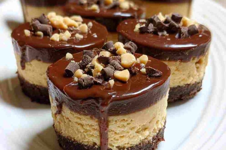 Chocolate Peanut Butter Mini Cheesecakes