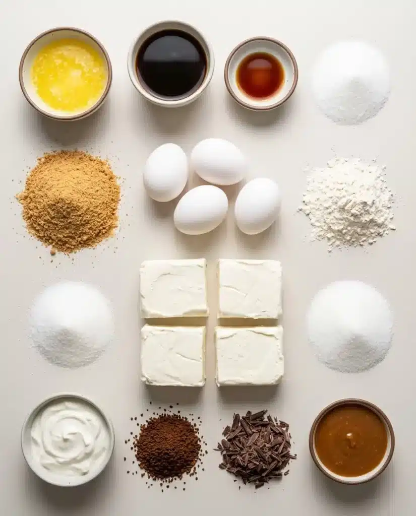 Creamy Coffee Cheesecake Recipe ingredients