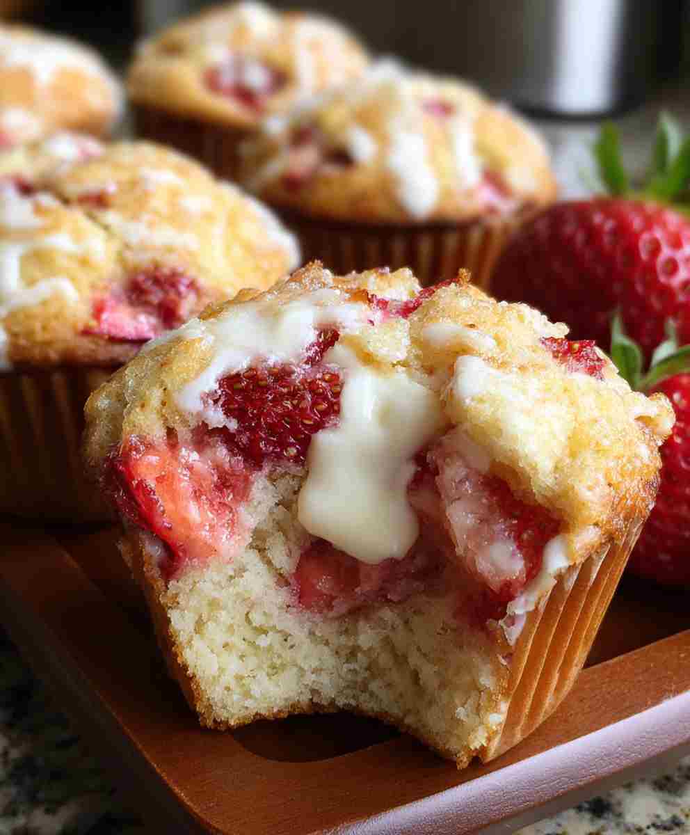 Healthy Strawberry Cream Cheese Muffins